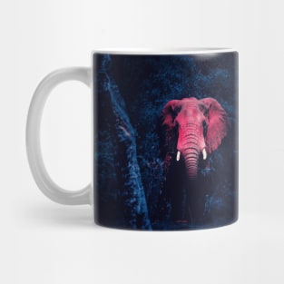 Pink Elephant in a dark forest Mug